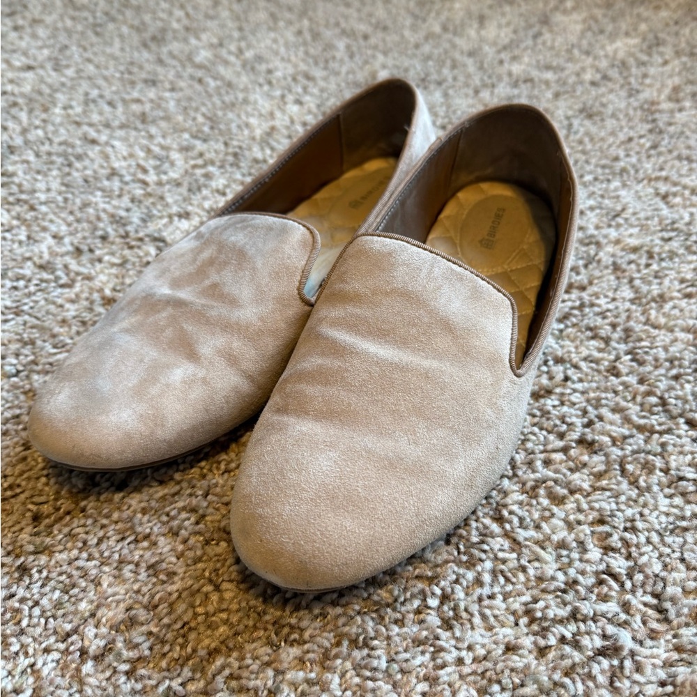 BIRDIES Suede Women’s Slip-On Taupe Loafers - Picture 3 of 6